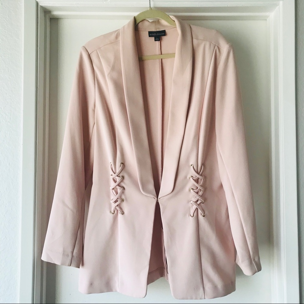 Blush Pink Blazer Cardigan